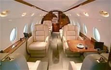 The interior of a corporate jet